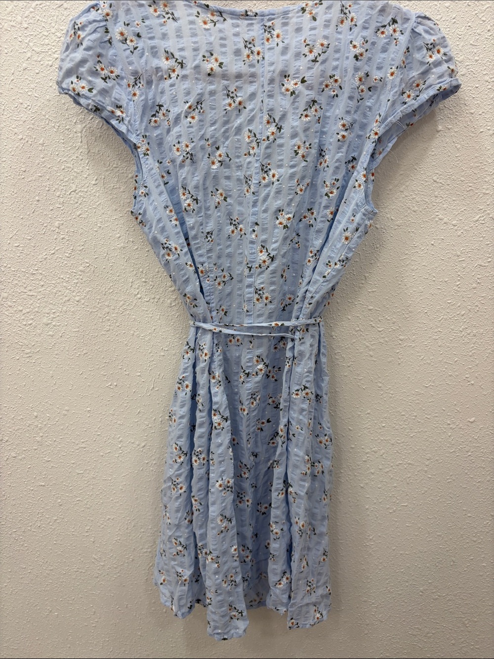 Brandy Melville Light Blue Floral Wrap Mini Dress - Picture 5 of 5